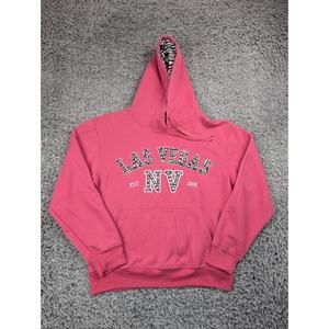 Las Vegas Hoodie Women Extra Small Pink Destination Pullover Nevada Sweatshirt